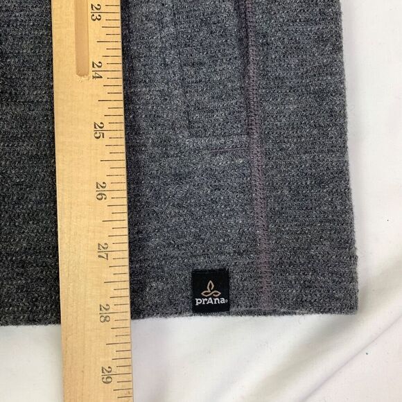 NWT prAna Henley Mens Large Gray Heather Long Sleeve Leonidas Wool - Picture 7 of 13